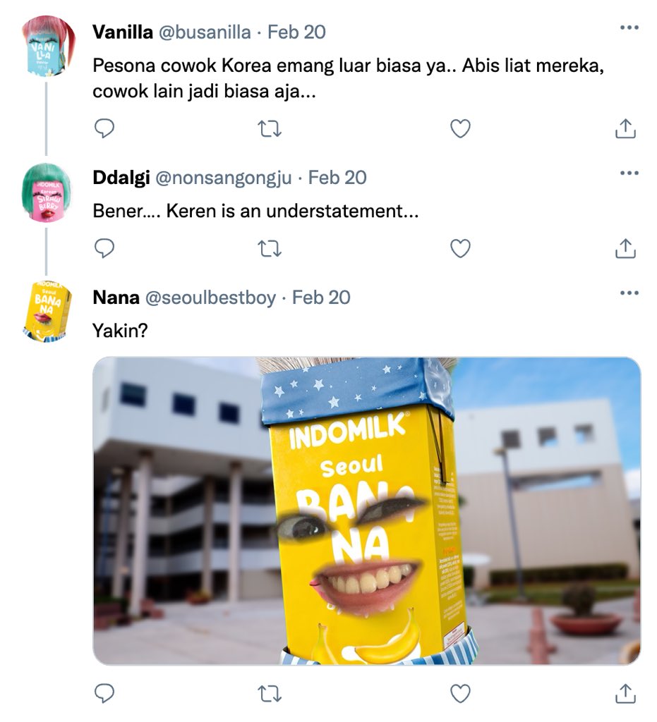indomilkyourway's tweet photo. PCD Barengan?!

𝑰𝒏𝒅𝒐𝒎𝒊𝒍𝒌 𝑹𝒊𝒈𝒉𝒕 𝑯𝒆𝒓𝒆
Starring: Nana, Vanilla, Choco, Ddalgi

✰ Indomil-K few tweets au https://t.co/KbPnBbNrAE