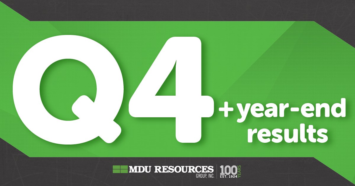 MDU Resources Group Inc. (NYSE: MDU) today announced its financial results for 2024, showcasing strong year-over-year regulated growth.
Read the full release here: bit.ly/417Ihg4