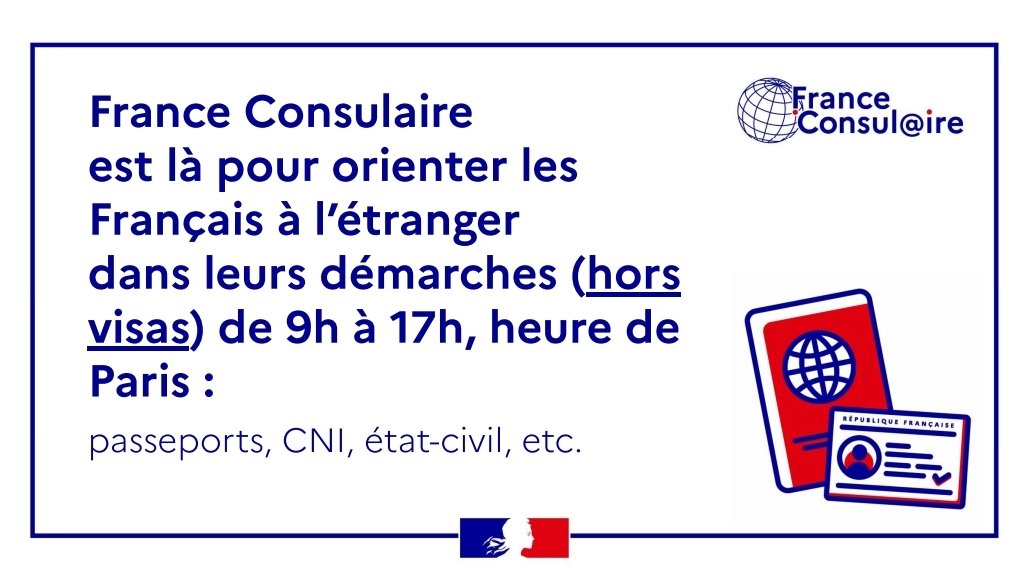 FranceBangui's tweet photo. 🇫🇷 Nouveau en RCA !
🗓️ Dès le 11/2 2025, accédez au service #FranceConsulaire pour toutes vos démarches consulaires (hors visas).

📞 Contact : appel internet, numéro français ou formulaire de rappel
🛂 Perte de passeport, 📜 acte de naissance, 🗳️ inscription électorale... https://t.co/wfTKN6iNLz