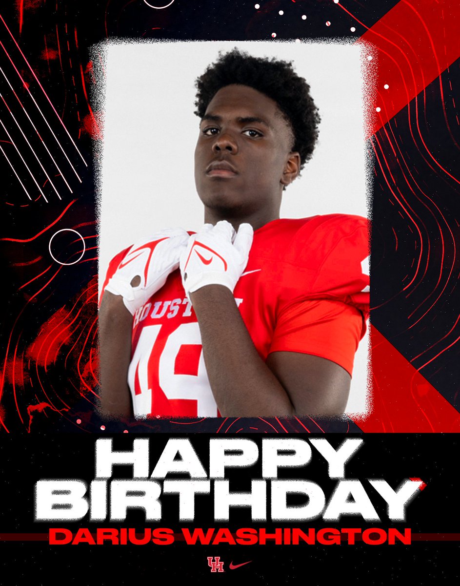 Houston Football (@uhcougarfb) on Twitter photo Happy Birthday, <a href="/dariuswashingtn/">Darius Washington</a>!
#GoCoogs Happy Birthday, <a href="/dariuswashingtn/">Darius Washington</a>!
#GoCoogs