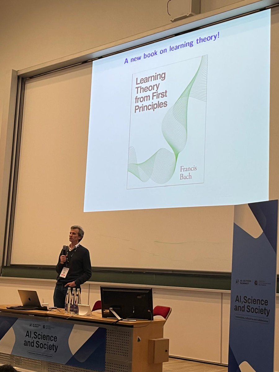 [🔴#IAScienceSociety] <a href="/BachFrancis/">Francis Bach</a> (<a href="/inria_paris/">Centre Inria de Paris</a>-@ENS_ParisSaclay) participe au symposium "The Mathematics of #MachineLearning" aux côtés de <a href="/gabrielpeyre/">Gabriel Peyré</a>, Gilles Louppe (<a href="/UniversiteLiege/">Université de Liège</a>), Gersende Fort (<a href="/CNRS/">CNRS 🌍</a>) et Vianney Perchet (<a href="/INSAE/">ISAE</a> <a href="/IP_Paris_/">Institut Polytechnique de Paris</a>).