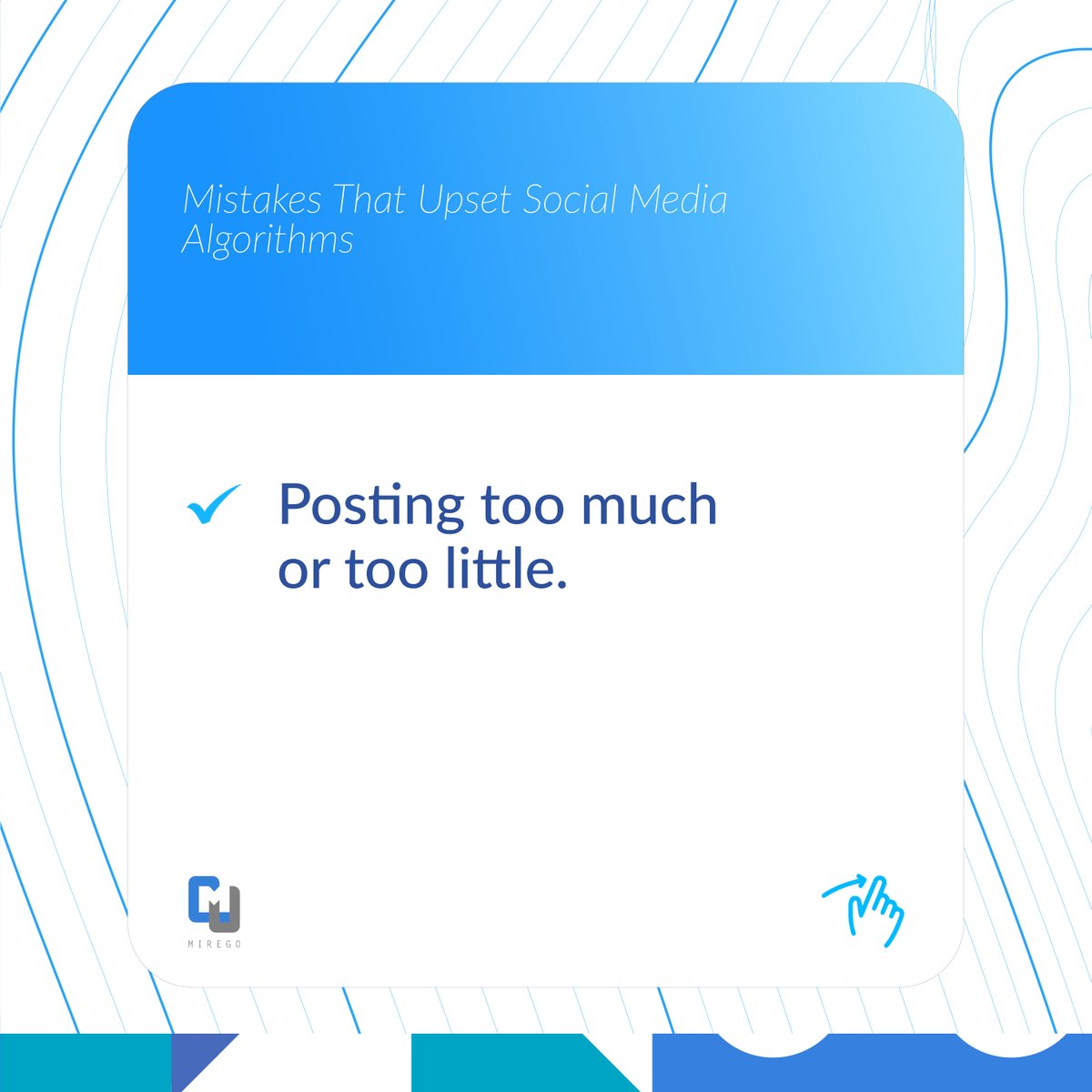 Mirego_Africa's tweet photo. Want to stay visible on social media? Avoid these common algorithm mistakes and make sure your content gets the reach it deserves.
#stayvisible #socialmedia #commonalgorithmmistakes #contentreach https://t.co/SMSmr0bFV6