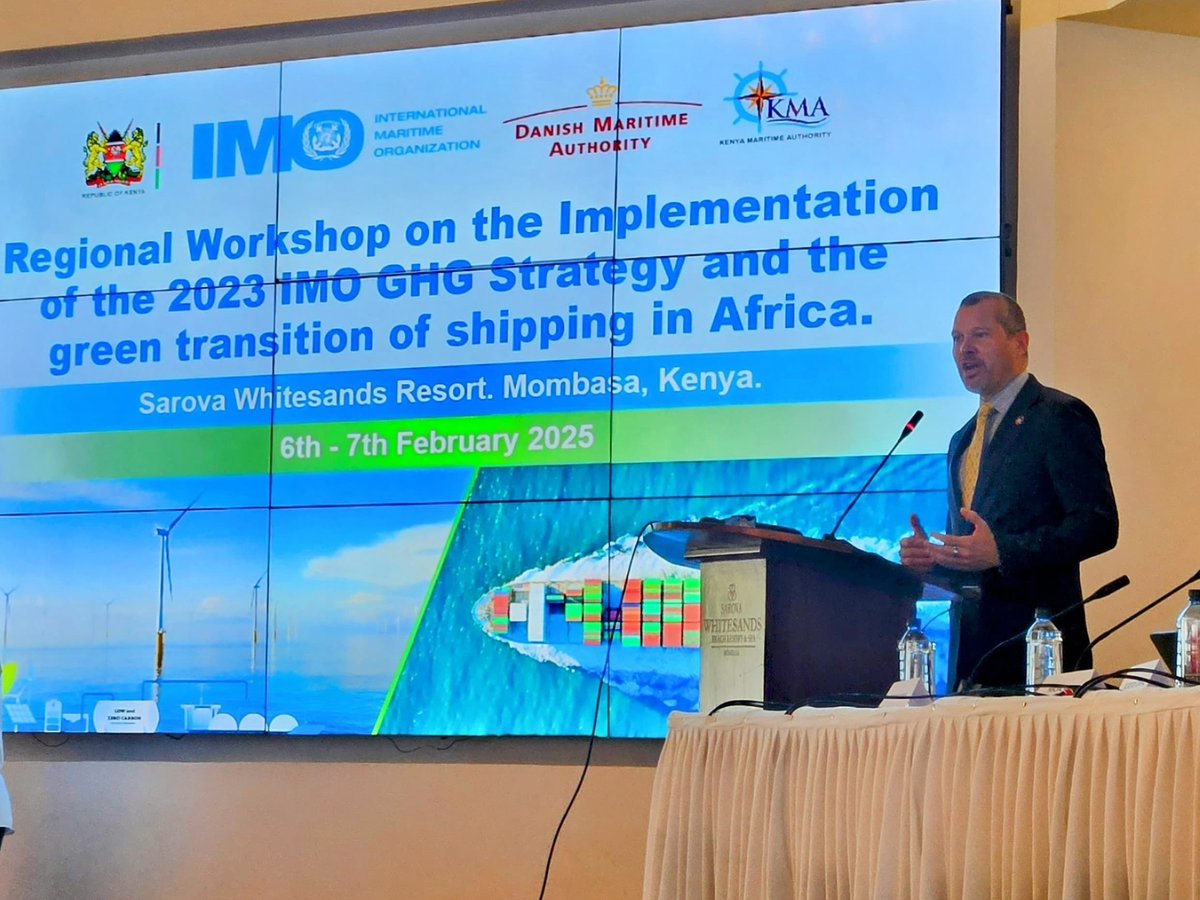 Honoured to speak at the Regional Workshop on the 2023 IMO #GHG Strategy and #GreenTransition of Shipping, now underway in Mombasa, Kenya. 

Africa plays a key role in global trade and needs shipping for sustainable growth. #Decarbonization brings new opportunities!