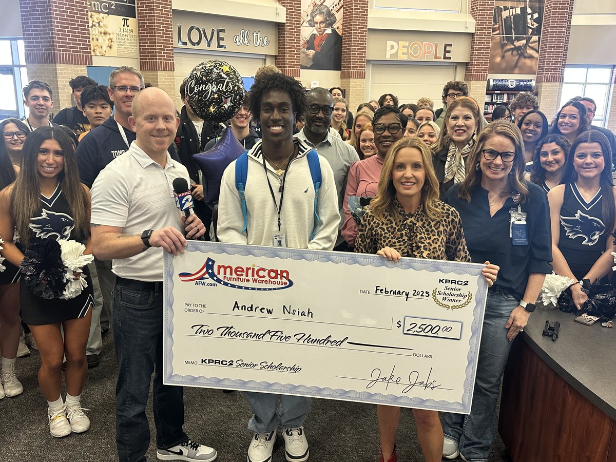 GREAT NEWS! 🎉

.<a href="/TISDTMHS/">Tomball Memorial High School</a> senior Andrew Nsiah Surprised on Campus with <a href="/KPRC2/">KPRC 2 Houston</a> Senior Scholarship!

<a href="/Football_TMHS/">TMHS Football</a> captain, NHS member, non-profit starter ...

Learn more about how Andrew is impacting his community in a positive way: tomballisd.net/about-tisd/dep…