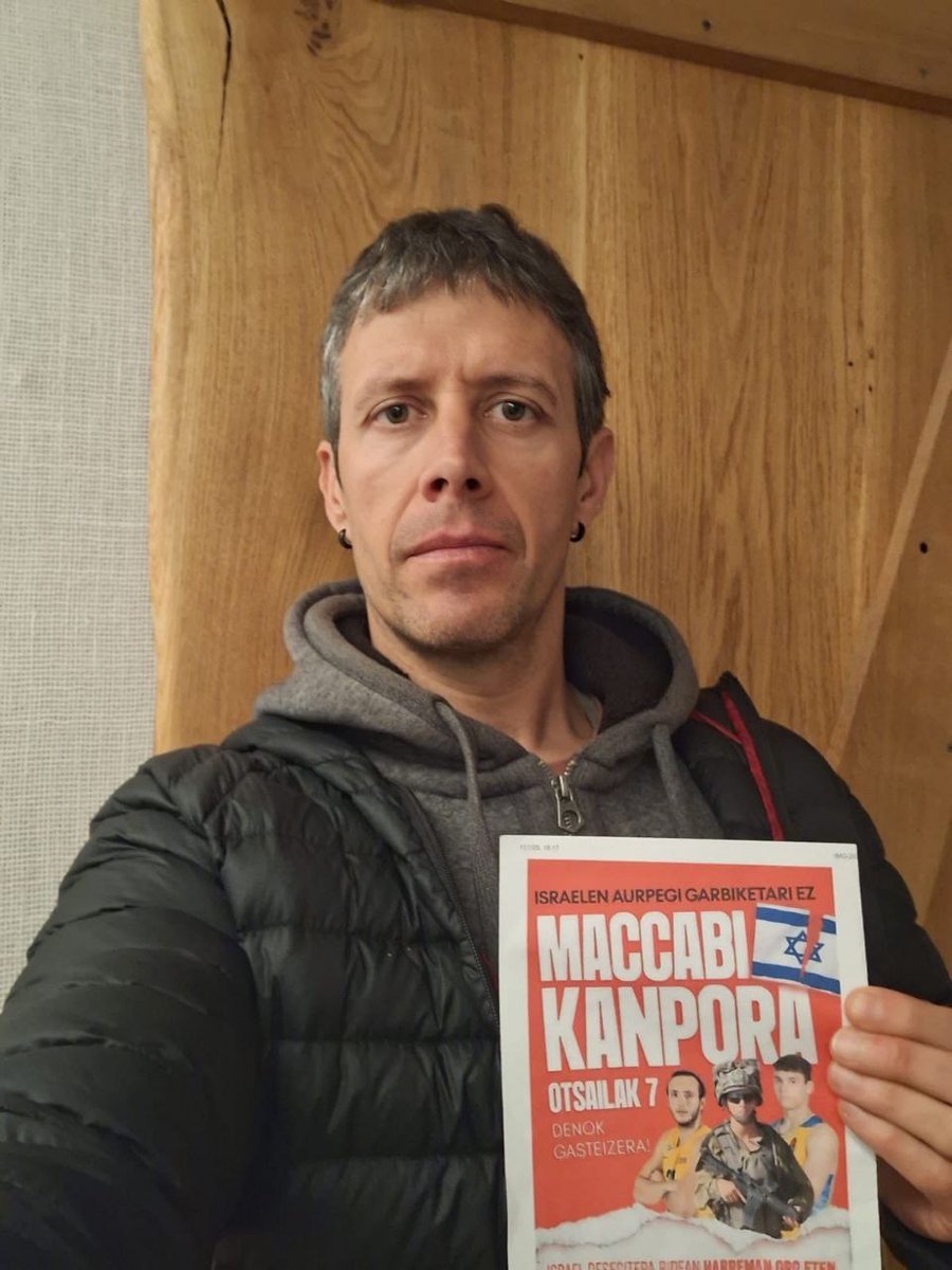 Hari honetan jaso ditugu azken asteetan zenbait pertsona ezagunek, kirol kazetariek, kirol taldeek eta Arabako langileek bidalitako argazkiak, Maccabik joatzearen aurka eta biharko manifestazioari babesa erakutsiz.

ISRAELEKIN HARREMANAK ETEN!