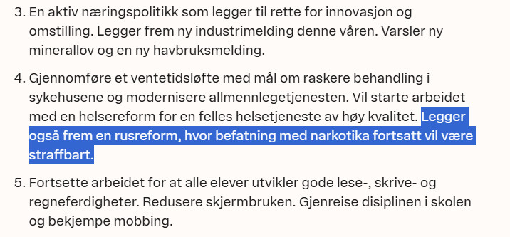 Ett av Støres ti punkter er altså å fortsette som før med noe som beviselig ikke har virket. Det er en veldig pussig definisjon av reform. Litt som å legge fram en jernbanereform der man lover å fortsette å underinvestere i vedlikehold.