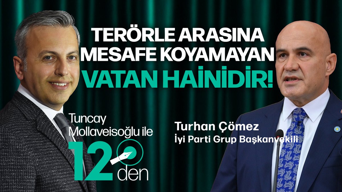 🎙Tuncay Mollaveisoğlu ile 12'den programına İyi Parti Grup Başkanvekili Turhan Çömez konuk oldu.

<a href="/TMollaveisoglu/">Tuncay Mollaveisoglu</a> <a href="/ComezTurhan/">Turhan Çömez</a>

📌Turhan Çömez, TSK'dan atılan teğmenlerden tutuklanan Ümit Özdağ'a, ekonomiden teröre AKP iktidarına sert eleştirilerde bulundu.    

🔴 Ekonomik