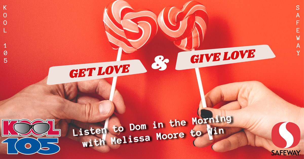KOOL105Denver's tweet image. Join Dom in the Morning with Melissa Moore this week and next for your chance to GET LOVE &amp;amp; GIVE LOVE with Safeway! ❤️ Details at KOOL105.com

#safeway #valentinesday #denver
