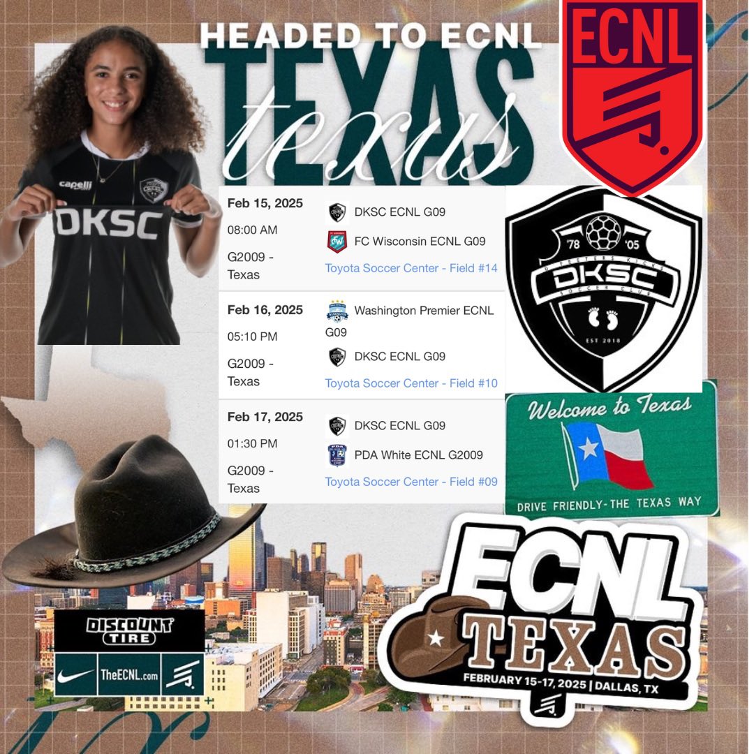 Looking forward to playing in the upcoming <a href="/ECNLgirls/">ECNL Girls</a> showcase next weekend here in Texas! Great opportunity to compete on a major stage at home.

<a href="/TopDrawerSoccer/">TopDrawerSoccer</a> 
<a href="/PrepSoccer/">Prep Soccer ⚽️</a> 
<a href="/PrepSoccerTX/">Prep Soccer Texas</a> 
<a href="/USYNT/">U.S. Soccer YNT</a> 
<a href="/NCAAWomenSoccer/">NCAA Women's Soccer</a>