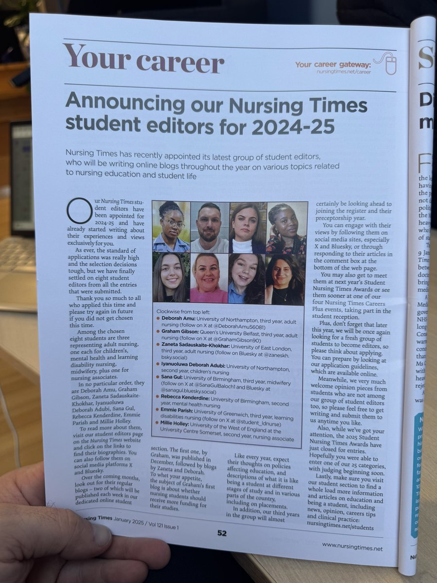 Graham Gibson (@grahamgibson90) on Twitter photo Not everyday you’ll see yourself in the <a href="/NursingTimes/">Nursing Times</a> magazine 😅.
Grateful to have come this far in my nursing journey at <a href="/QUBSONM/">QUBNursing&Midwifery</a> and hopefully more to achieve in my final few months as a student with the right people supporting me <a href="/QUBAmbitionSONM/">QUB Ambition to Success 💙</a> Not everyday you’ll see yourself in the <a href="/NursingTimes/">Nursing Times</a> magazine 😅.
Grateful to have come this far in my nursing journey at <a href="/QUBSONM/">QUBNursing&Midwifery</a> and hopefully more to achieve in my final few months as a student with the right people supporting me <a href="/QUBAmbitionSONM/">QUB Ambition to Success 💙</a>