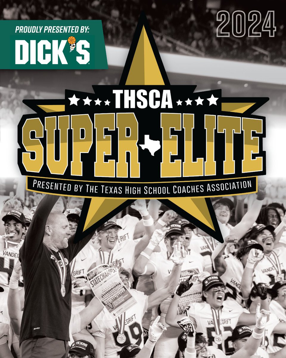 THSCA (@thscacoaches) on Twitter photo The 2024 Football #SuperEliteTeam presented by <a href="/DICKS/">DICK'S Sporting Goods</a> is HERE!🏈 Congratulations to all of these hard working athletes!
Check out the Football Super Elite Rosters here➡️ thsca.com/super-elite-te… The 2024 Football #SuperEliteTeam presented by <a href="/DICKS/">DICK'S Sporting Goods</a> is HERE!🏈 Congratulations to all of these hard working athletes!
Check out the Football Super Elite Rosters here➡️ thsca.com/super-elite-te…