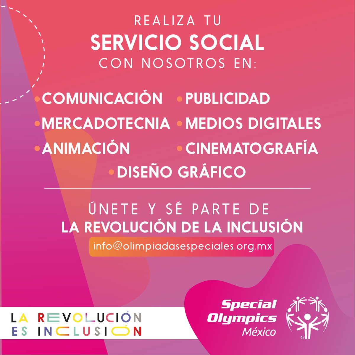 SOMEXICO_'s tweet image. ✨ ¡Haz tu servicio social con propósito! ✨

Si eres estudiante y quieres vivir una experiencia única, únete a Special Olympics México. 
📩 Escríbenos para más información y sé parte del cambio. ¡Te estamos esperando! 🙌 #DiSí #ServicioSocialConImpacto