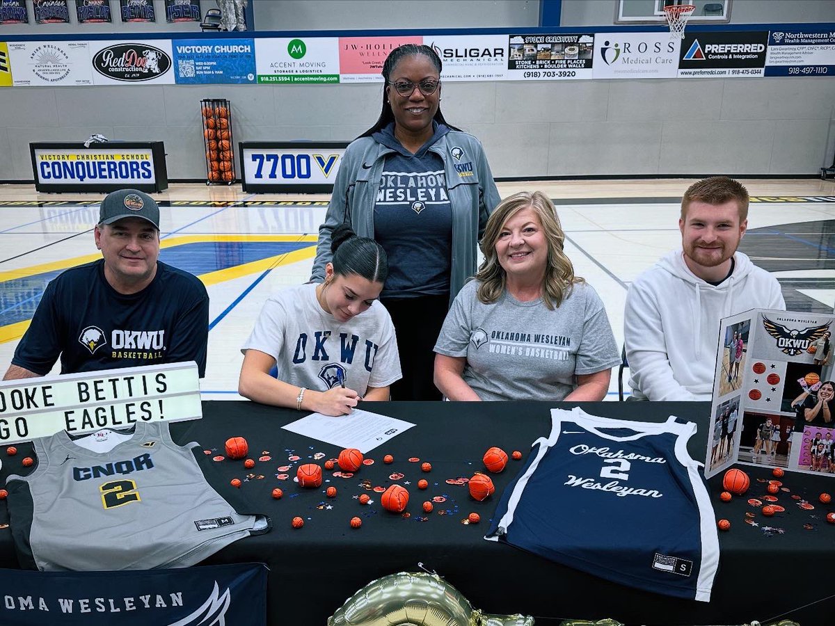 Victory Girls Basketball (@victorygbb) on Twitter photo Signing Day ✍️
The Lady Conquerors celebrated the signings of <a href="/BrookeBettis2/">Brooke Bettis</a> and <a href="/sarahibeltran22/">Sarahi Beltran</a> #CNQR <a href="/vcstulsa/">Conquerors</a>
2025 Sarah Beltran
<a href="/HesstonWBB/">Hesston College Women's Basketball</a>
2025 Brooke Bettis
<a href="/OKWUeagles_WBB/">OKWU Women’s Basketball</a> Signing Day ✍️
The Lady Conquerors celebrated the signings of <a href="/BrookeBettis2/">Brooke Bettis</a> and <a href="/sarahibeltran22/">Sarahi Beltran</a> #CNQR <a href="/vcstulsa/">Conquerors</a>
2025 Sarah Beltran
<a href="/HesstonWBB/">Hesston College Women's Basketball</a>
2025 Brooke Bettis
<a href="/OKWUeagles_WBB/">OKWU Women’s Basketball</a>