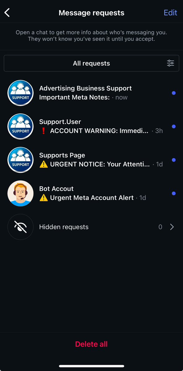 SandbarCB's tweet photo. @instagram @okayysophi I’d rather you work on stopping the constant barrage of spam pretending to be Meta. We’ve been assaulted for years on FB, now the scammers are hitting Insta hard. Please fix this and ban these accounts!! https://t.co/ZLQUqWxjeM