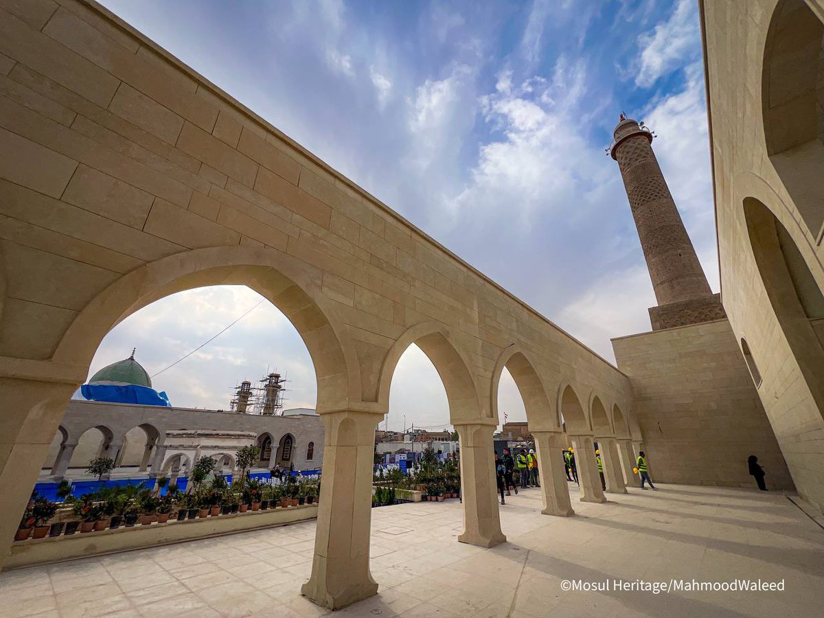 Latest images from Al-Nouri Mosque and Al-Hadba Minaret as they near completion—restored to its glory by the hands of Mosul’s people.
Part of Revive the Spirit of Mosul, a UNESCO initiative supported by the UAE in partnership with the Iraqi government. <a href="/NouraAlKaabi/">Noura Al Kaabi | نورة بنت محمد الكعبي</a> <a href="/Salemalq/">Salem Khalid Al Qassimi | سالم بن خالد القاسمي</a>