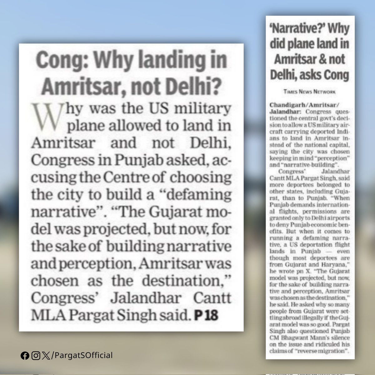 PargatSOfficial's tweet photo. 📰 #MediaCoverage #USDeportation #AmritsarArrival #DeportedToIndia https://t.co/X2y4TeEirK