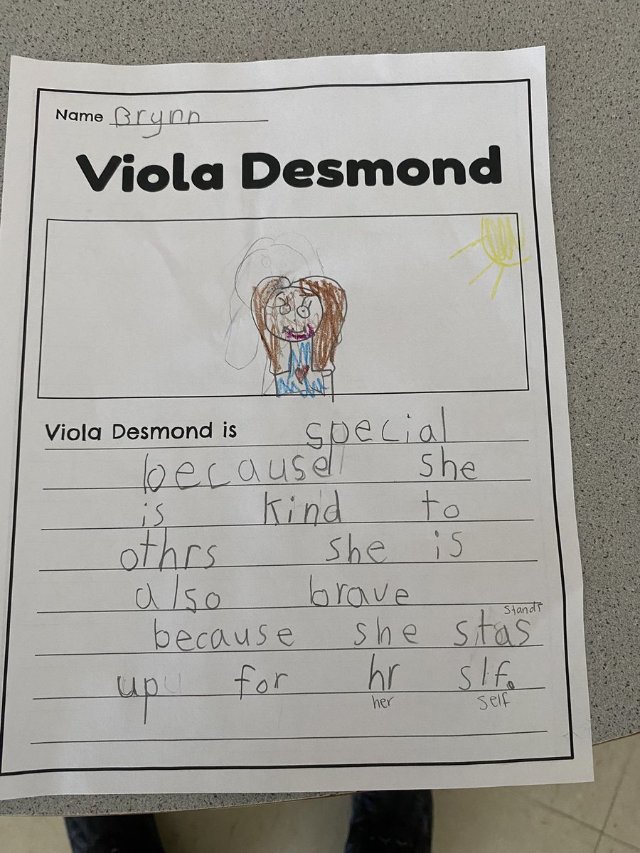 VenessaEwing4's tweet photo. We are learning about being brave with our  scared teaching and African Heritage month person Viola Desmond @giles_school @HRCE_NS https://t.co/lflgaZec2c