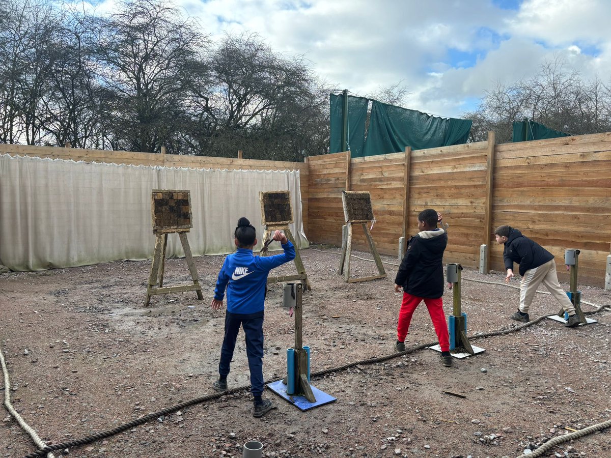 Group 2 have been learning the skill of Tomahawk throwing. #REAch2 #GilwellPark25 #11B411