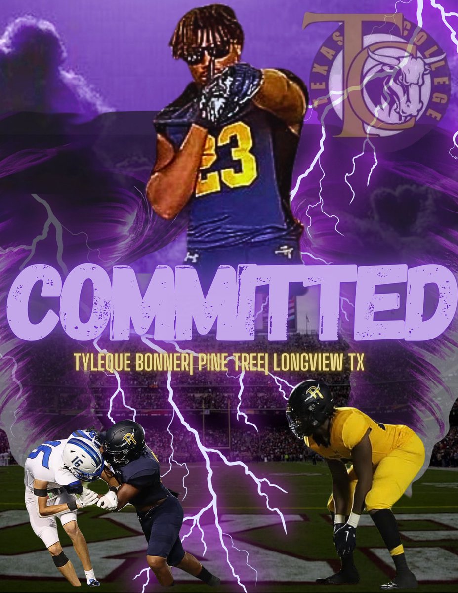 I’m blessed to announce that I’m 100% committed to <a href="/TexasCollege23/">Texas College Football</a>💜💛 thank you for everyon that supported me through my journey and thankful to the most high 🙏🏽 #CollegeFootball #BlessedAndGrateful #NextLevel #NextLevel #Committed <a href="/_coachcotto/">Coach Cotton</a> <a href="/PineTreeFB/">Pine Tree Football</a> <a href="/Coach_Rodgers10/">Brandon Rodgers</a>