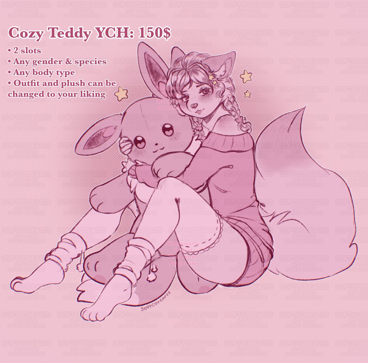 softcorearts's tweet image. ࣭ ⭑ 🧸Cozy Teddy YCH🧸 ๋࣭ ⭑

Dm or comment to claim ♡