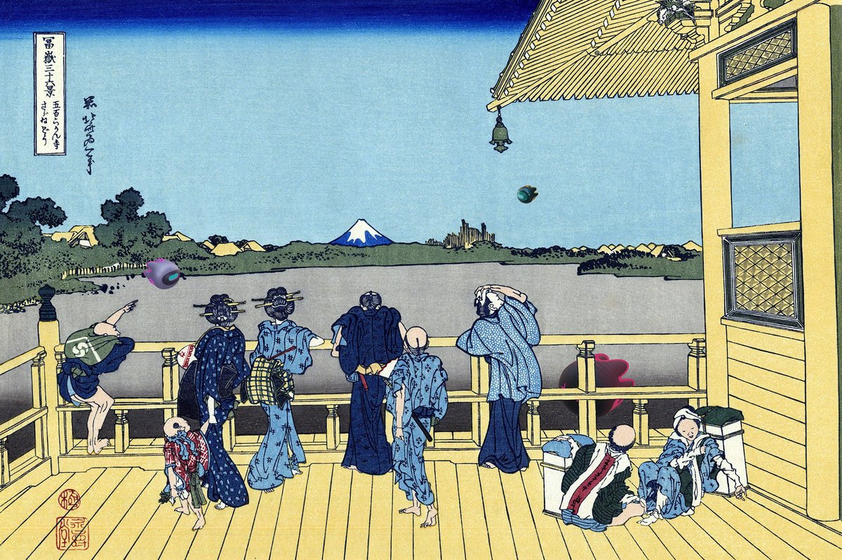 motoko0_0Japan's tweet photo. Motoko meets Ukiyo-e #葛飾北斎 #富嶽三十六景 #Ukiyoe #Hokusai #Motoko #motokosentinels #BTC #ビットコイン #OridinalsNFT #Oridinals #MotokoMottoko @motoko0_0 https://t.co/QMzGmw2M0s