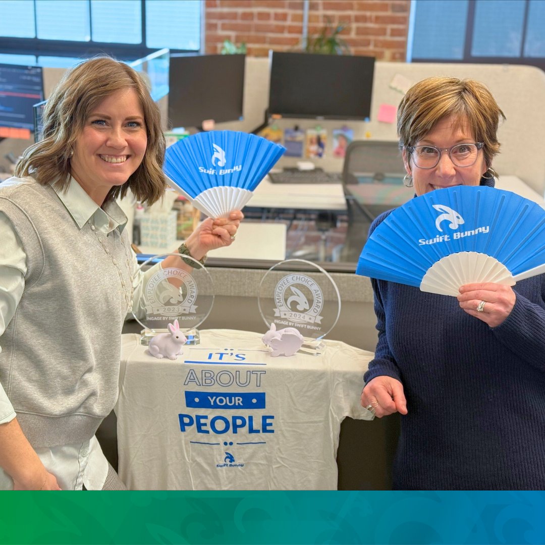 goswiftbunny's tweet image. We LOVE this! 💙🐰

Marisa Joslyn and Lori Snider at #RedPeak sent us photos of their celebration after they received their 2024 Swift Bunny Employee Choice Award trophy and swag!

Congratulations again to everyone on RedPeak's team! 🎉