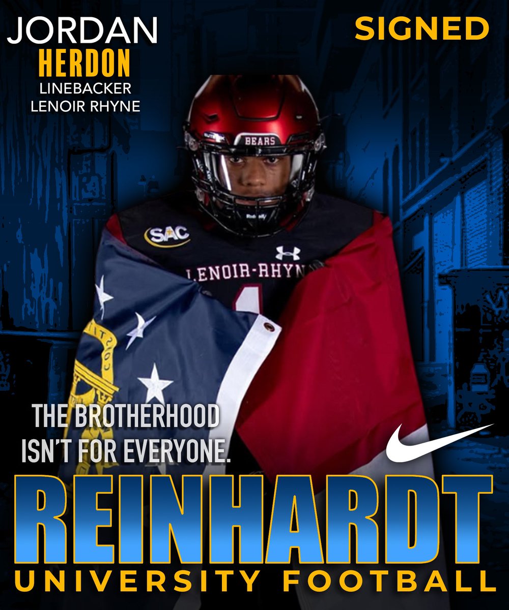 ReinhardtFB's tweet photo. Welcome to the Brotherhood Jordan Herndon‼️🦅

Position: LB
Previous College: Lenoir Rhyne
High School: Salem HS
Ht: 5’11
Wt: 221

RC: “We are excited about the addition of Herndon, he brings a physical presence that will help in our run game defense.” https://t.co/huf29k6U4A