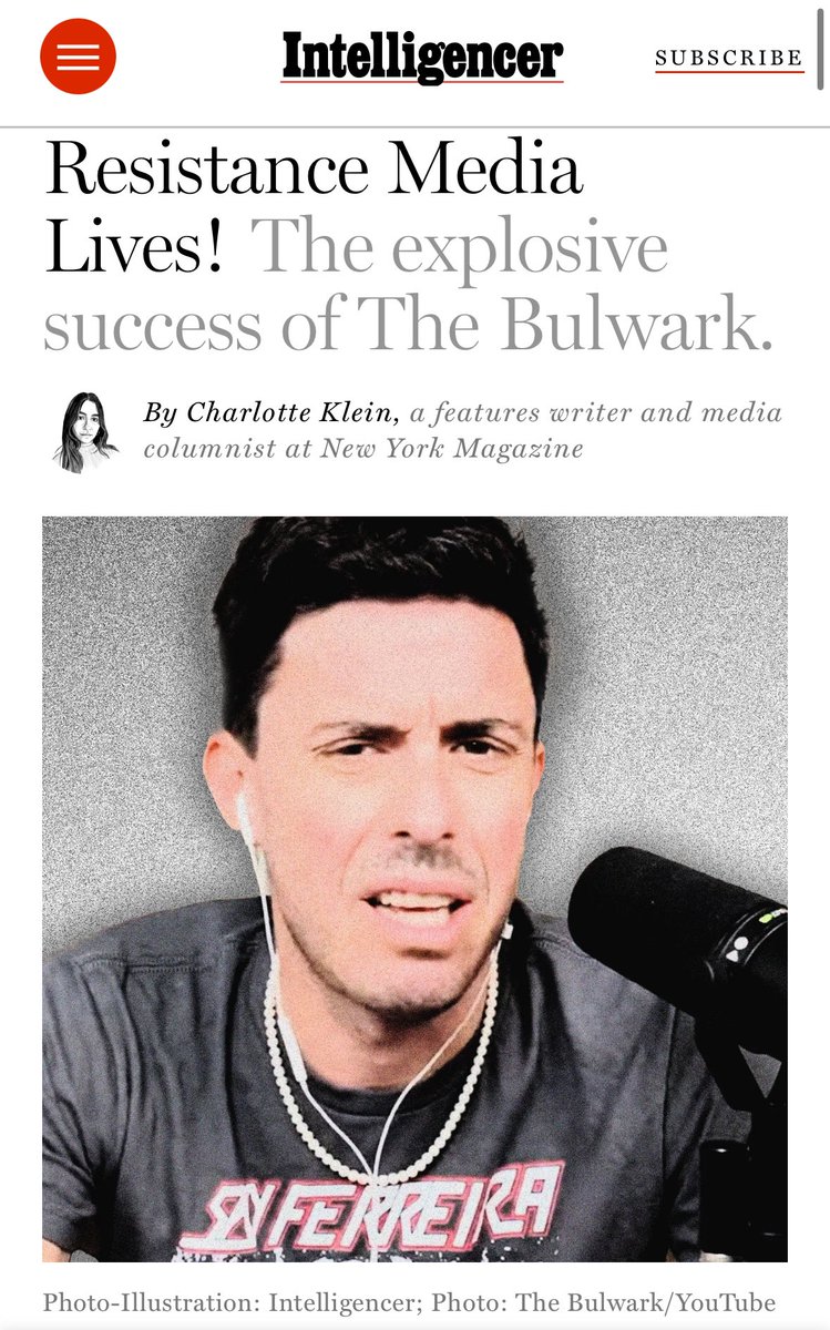 Timodc's tweet image. With wired headies + sky tee the elder millennial energy is off the charts in the header pic here. Tho it was a missed opp for an “everything is embarrassing” headline…
(NB: i do wish the country was doing better than the bulwark but such is life)
nymag.com/intelligencer/…