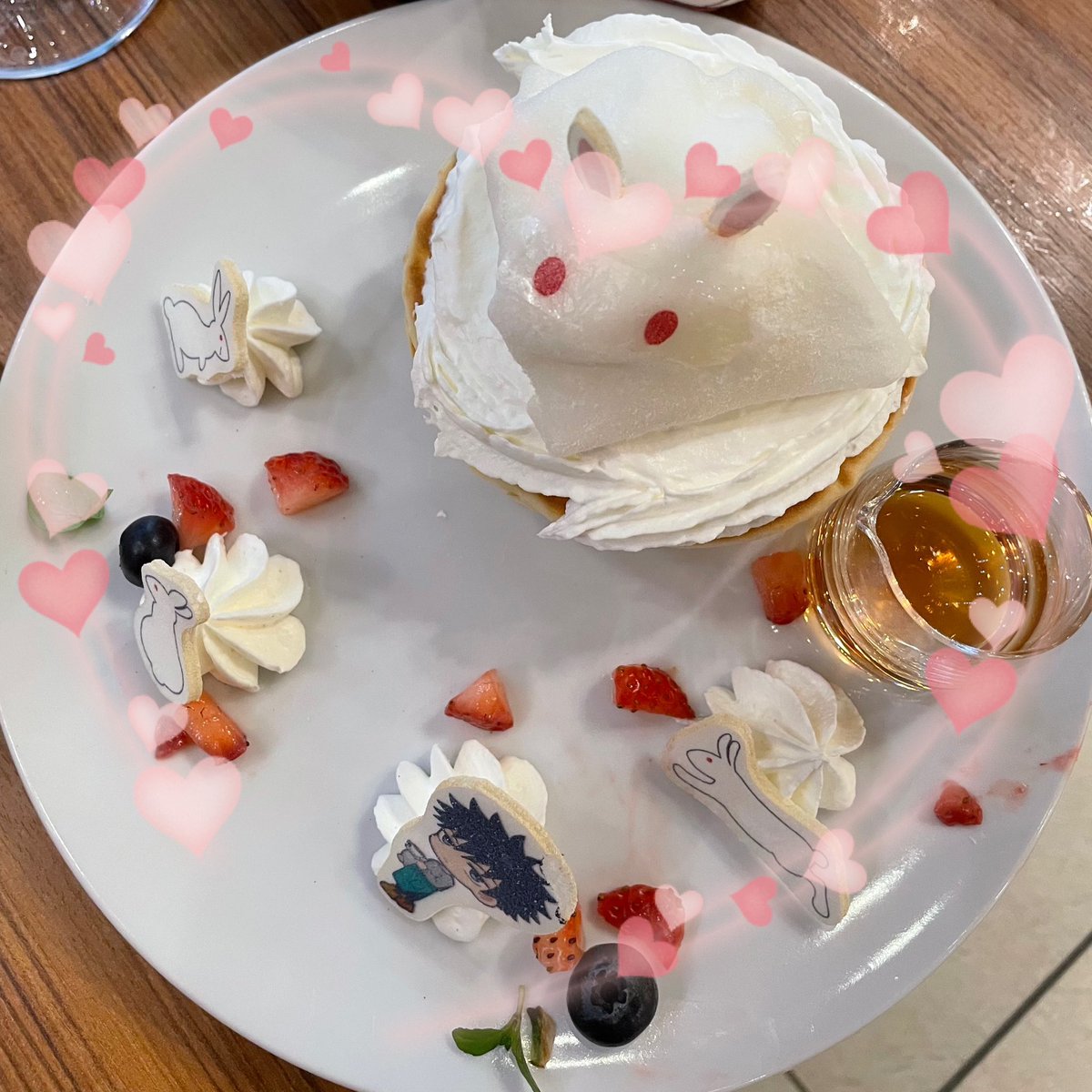 「友人達と口兄スイパラいけて楽しかったし、素敵可愛いお菓子も色々戴けて嬉しかった色」|柚月のイラスト