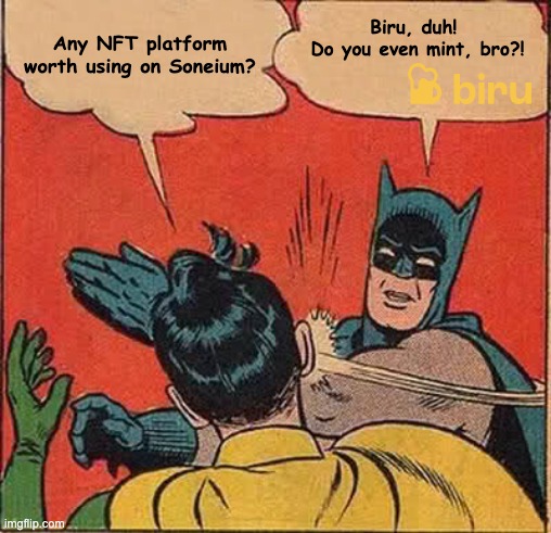 hsu_alec's tweet photo. @soneium @LootexIO @Biru_gg Robin: Any NFT platform worth using on @soneium? (Whap!)
Still Robin: @Biru_gg 🍻
#MintWithBiru https://t.co/pBMcEvECnF