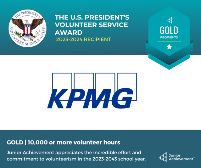 dschultz_16's tweet photo. KPMG is pleased to announce that we provided over 10,000 volunteer hours to JA students this past year in support of Junior Achievement USA’s goal of creating Boundless Possibility. https://t.co/B6aMvd5om6 https://t.co/KwCR81lMkG