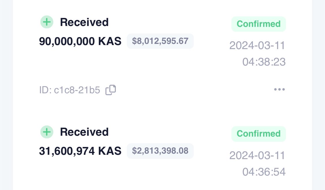 Wallet #5 acquired 140M $KAS in a single day on March 11, 2024. Anyone remember what happened around that time? It was their first large acquisition.