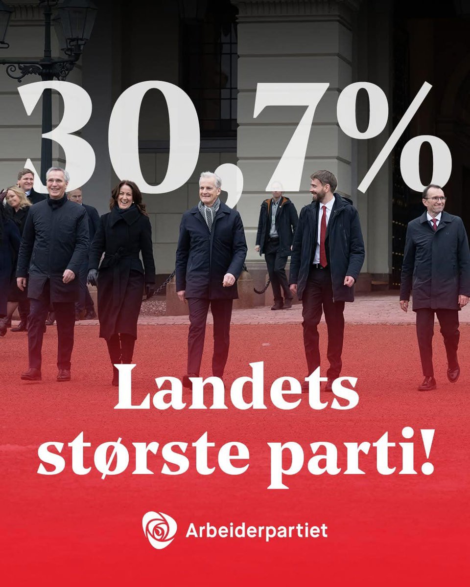 StemAp's tweet image. Ap kraftig fram, og måles nå til dobbelt så mye som Høyre - og også langt foran Frp.

Vil du bli med på laget? Send AP til 2077 og meld deg inn.