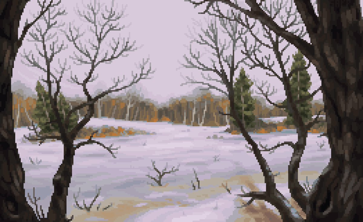 Snowy lakes.

#pixelart