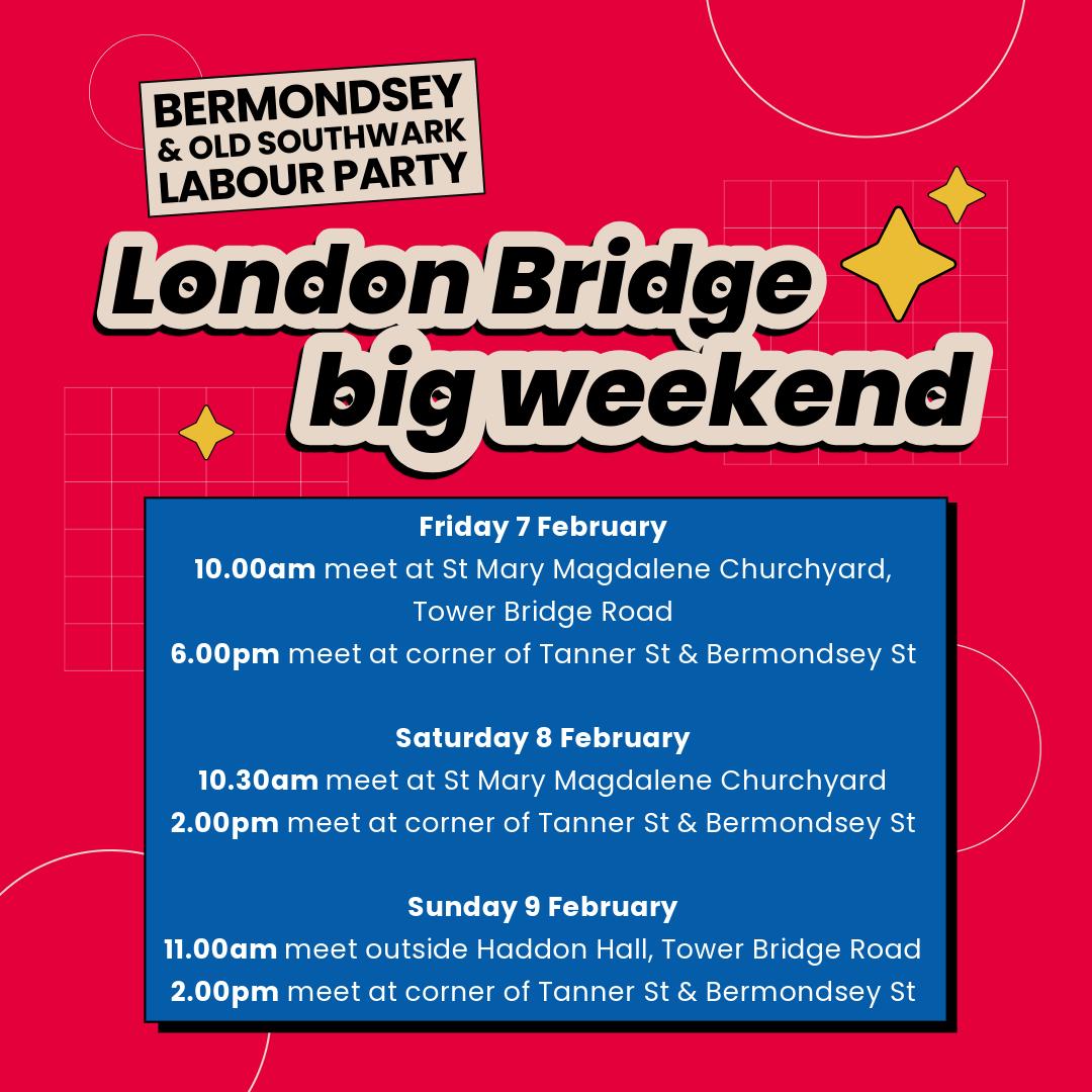 Southwark Labour (@southwarklabour) on Twitter photo Join us this weekend in London Bridge & West Bermondsey
docs.google.com/forms/d/e/1FAI⦠Join us this weekend in London Bridge & West Bermondsey
docs.google.com/forms/d/e/1FAIā¦