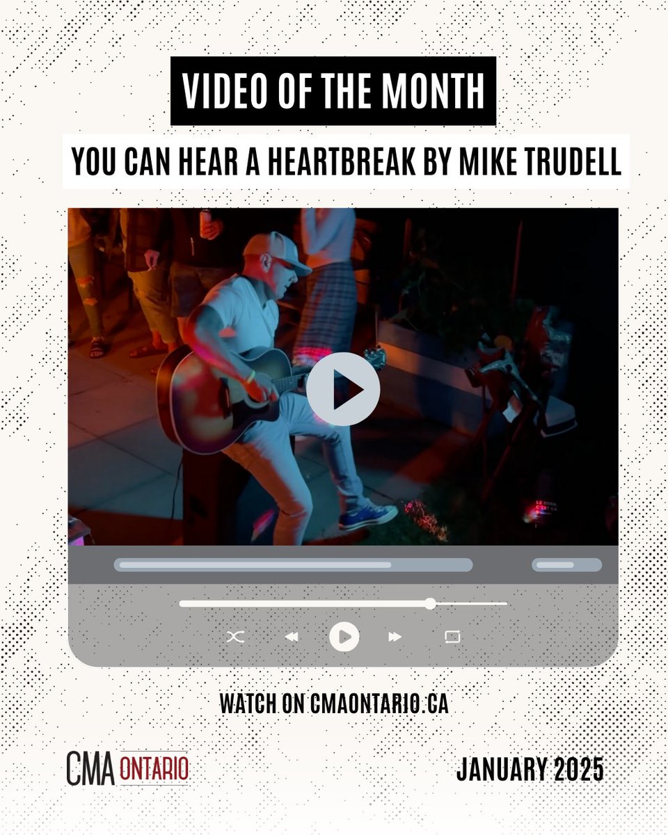 theCMAOntario's tweet photo. 🎥 VIDEO OF THE MONTH: JANUARY 🎥
⭐️ You Can Hear a Heartbreak by Mike Trudell ⭐️
Head over to https://t.co/Nz14S4ClUM to watch the video, or see it directly through the artist on their YouTube page. 👇
🔗https://t.co/no6R5xbrj0
#cmaontario #videoofthemonth #countrymusic https://t.co/v5Fw5iI8Ia