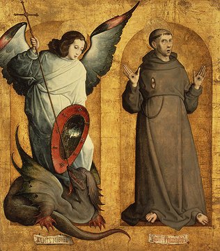 ViriCenturione's tweet photo. 'San Miguel y san Francisco de Asís.
Juan de Flandes, 1505. https://t.co/M67g7eN9PC