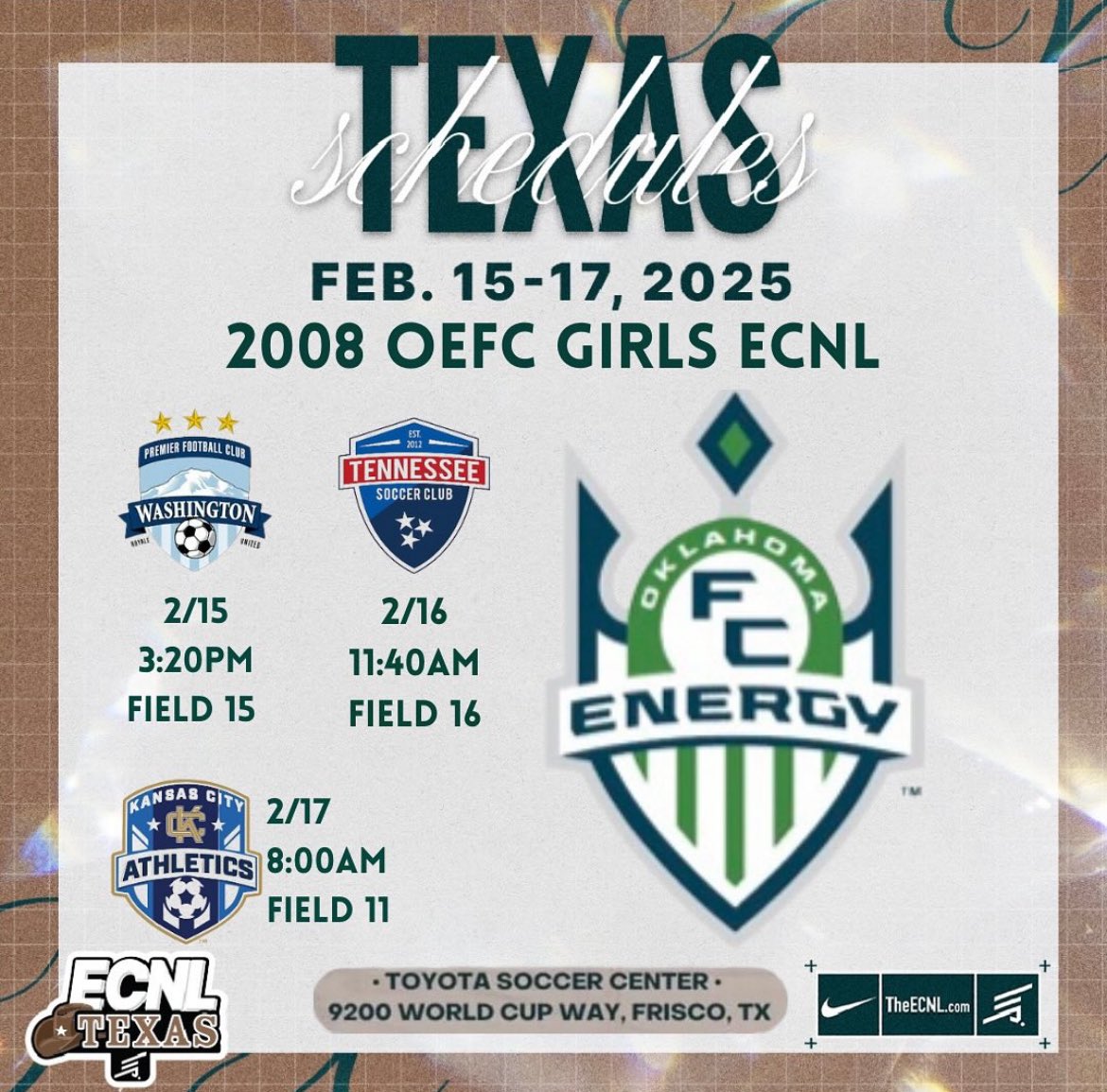 oefc08girlsecnl's tweet photo. Looking forward to #ECNLTX next weekend!

@OEFCGirlsECNL @EcnlTexas @ImYouthSoccer @Oklahoma_FC https://t.co/chAd1vTm0d