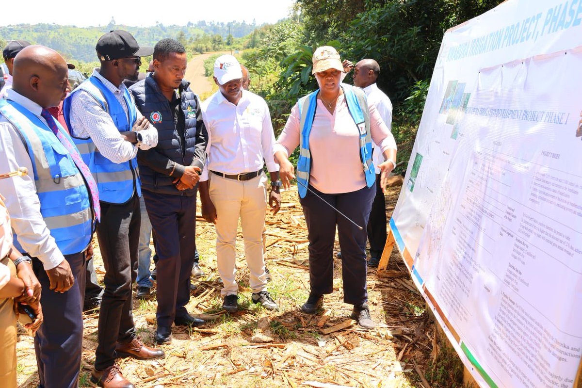 mugaa_eric's tweet photo. I have conducted an inspection of the damage on the Conveyance Infrastructure of Rwabura Irrigation Development Project in Gatundu Sub-County, Kiambu County. 

I have noted with great concern the damage caused by  landslides, which disrupted the delivery of water abstracted from Thiririka and Rwabura Rivers deep in Kinale Forest. 

To that end, I have directed the contractor to immediately remedy and rehabilitate the two systems to full working status as the project is still under Defects Liability Period. 

The project has an irrigation area of 1,500 acres and 3,000 members. 

The project initially commissioned by the President H.E @WilliamsRuto before the rains damage, included the construction of intake and sedimentation basins, as well as a conveyance system for Rwabura and Thiririka. 

This project will greatly contribute to the achievement of the bottom-up transformative agenda by increasing agricultural productivity, eradicating poverty and reducing unemployment.