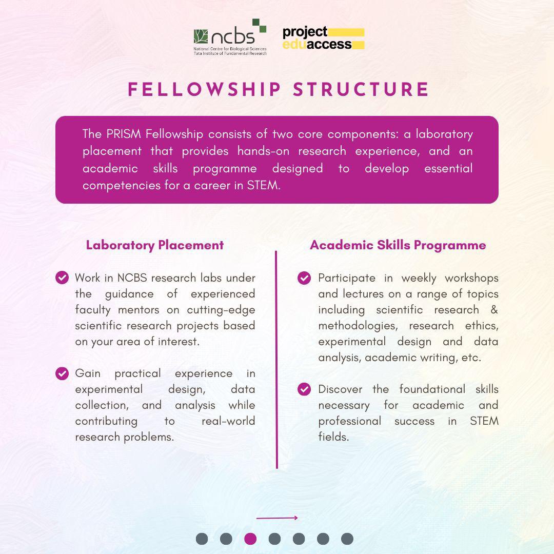 Project EduAccess (@projeduaccess) on Twitter photo Weāre excited to collaborate with <a href="/NCBS_Bangalore/">National Centre for Biological Sciences</a> to launch the PRISM Fellowship (Promoting Research and Inclusion in STEM). It offers an unparalleled opportunity for students from disadvantaged backgrounds to gain research experience, academic skills & mentorship at NCBS. Weāre excited to collaborate with <a href="/NCBS_Bangalore/">National Centre for Biological Sciences</a> to launch the PRISM Fellowship (Promoting Research and Inclusion in STEM). It offers an unparalleled opportunity for students from disadvantaged backgrounds to gain research experience, academic skills & mentorship at NCBS.