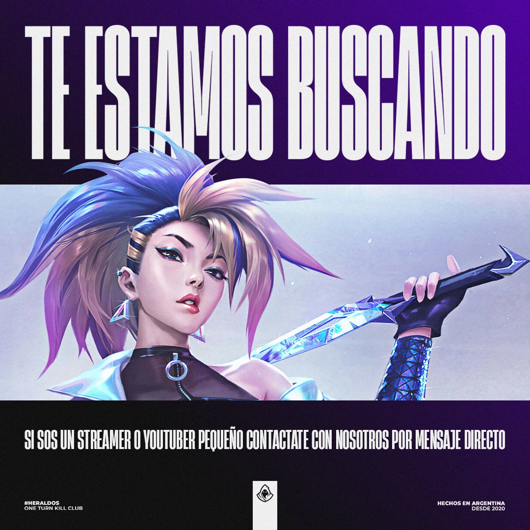 Seguimos buscando el próximo talento que llene las casas de los hogares de violeta y negro 💜🖤

Mencioná a tu amigo que le interese o envíalo directo a nuestro MD!

Bienvenidos a la nueva era 💜🖤

#Heraldos
