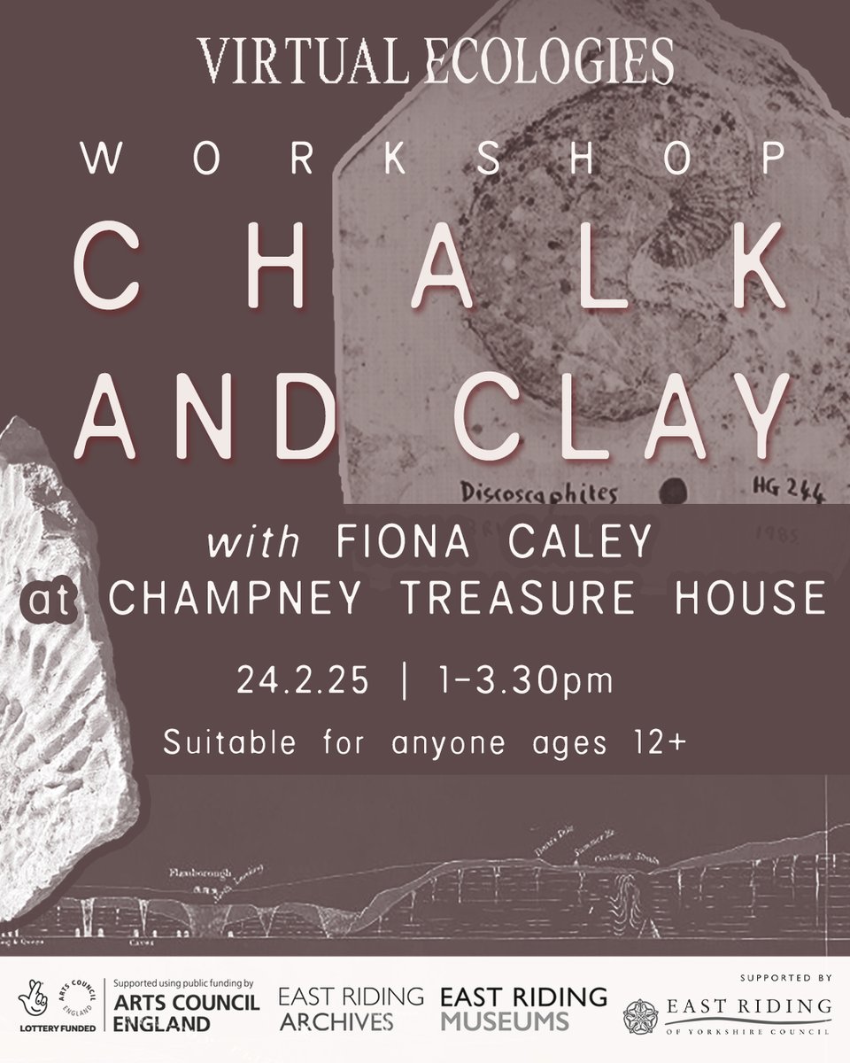 *CHALK AND CLAY* art workshop. Join local artists Fiona Caley and Matt Fratson from the Virtual Ecologies project team for an afternoon to creatively explore the history of chalk in its relation to the unique geology of the East Riding ➡️  orlo.uk/dvzp2