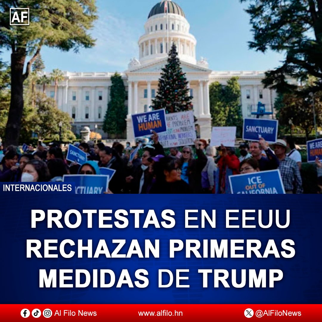 🇺🇸 | Protestas en EE.UU. contra las primeras medidas de Trump: cierre de USAID y la creciente influencia de Elon Musk en el gobierno desatan manifestaciones en todo el país.

Entérese aquí: alfilo.hn/protestas-en-e…