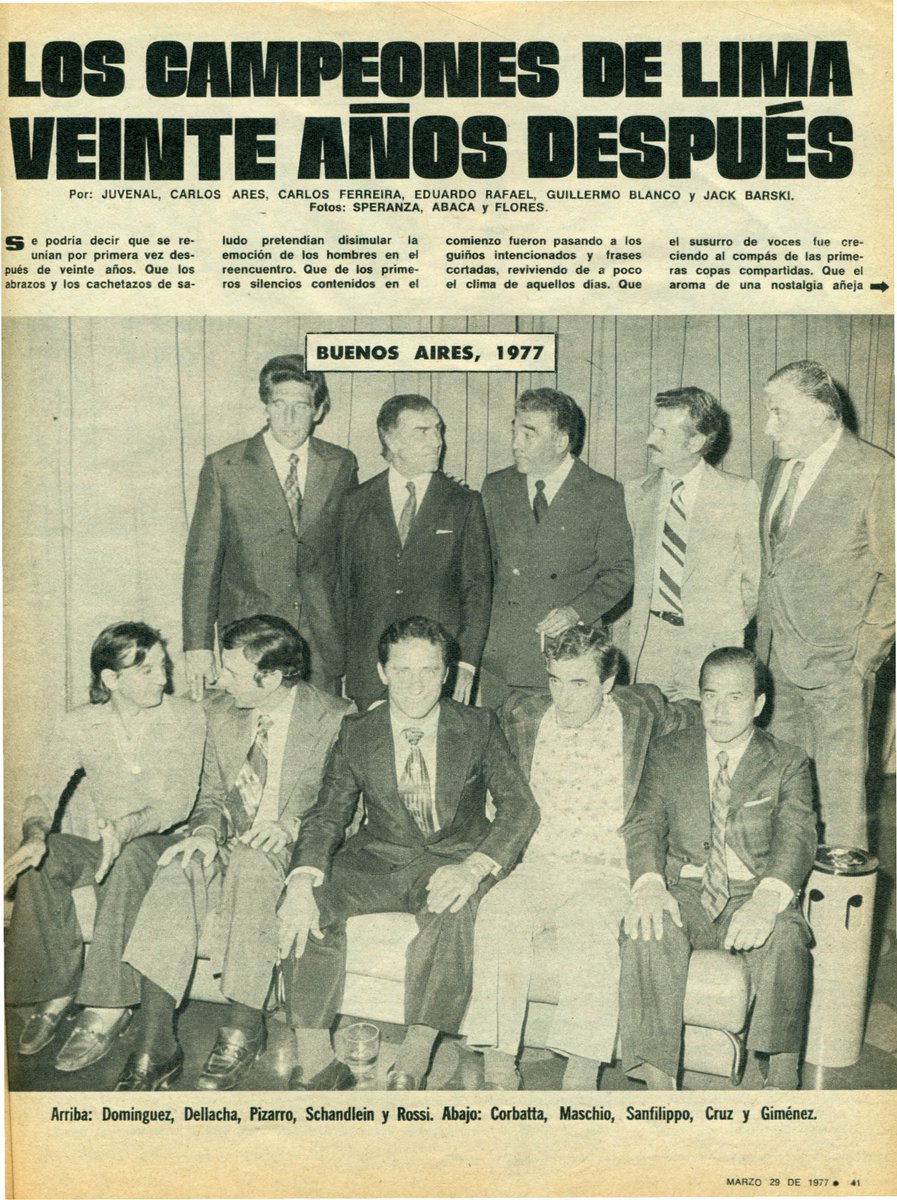 🇵🇪1957 - 1977🇦🇷
LOS CAMPEONES DE LIMA 2⃣0⃣ AÑOS DESPUÉS