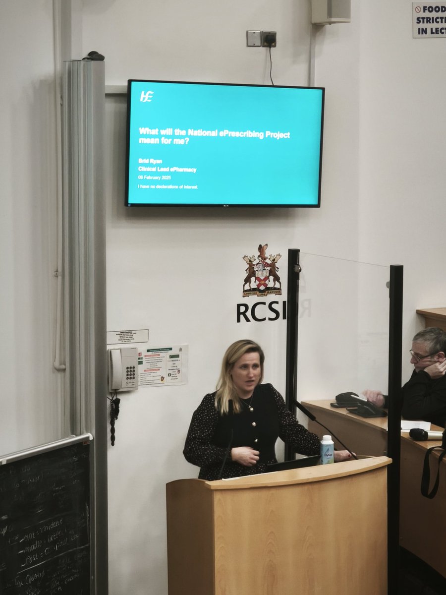 Our third speaker today is Brid Ryan, Clinical Lead ePharmacy, Chief I Pharmacist, HSE on "What will the National ePrescribing Project mean for me?"
<a href="/RCSI_Irl/">RCSI</a>  #CharterWeek