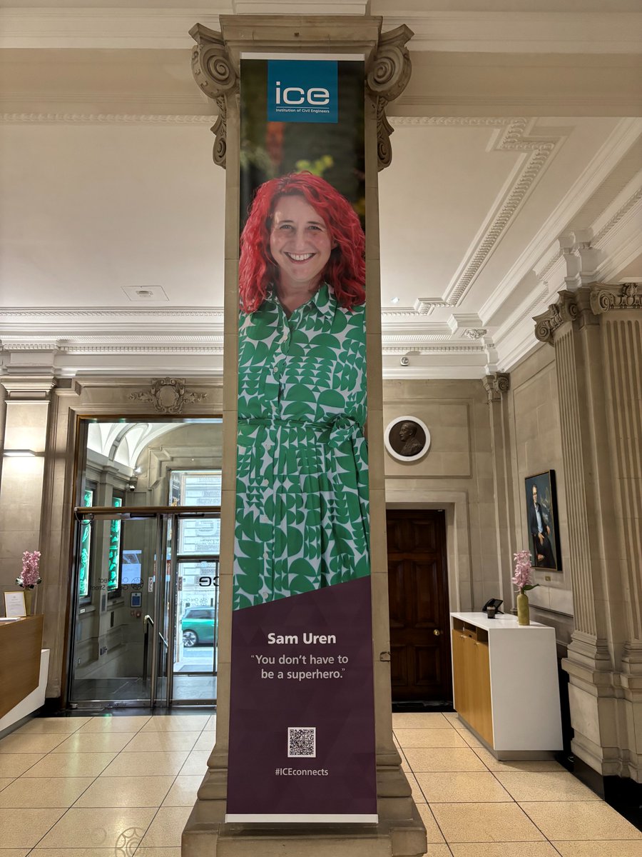 SLC's Sam Uren is now up on the walls at One Great George Street as part of the ICE Connects: Women in Fellowship exhibition. Read here story here: ice.org.uk/news-views-ins… <a href="/ICE_engineers/">ICE</a>