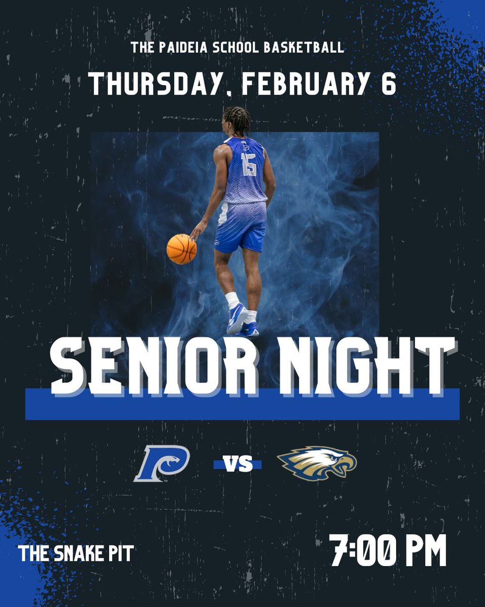 Paideia Men’s Basketball (@paideiab) on Twitter photo SENIOR NIGHT!!
🆚 Landmark Christian
📍 The Snake Pit
⌚️ 7:00p
See you there! #RollThons SENIOR NIGHT!!
🆚 Landmark Christian
📍 The Snake Pit
⌚️ 7:00p
See you there! #RollThons