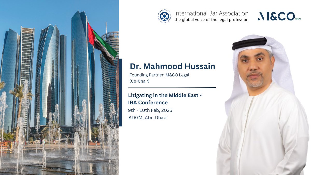 يسعدني ويشرفني أن أشارك في رئاسة هذا المؤتمر مع صديقي العزيز ستارفوس بافلو من قبرص. إن التزامنا المشترك بتطوير الممارسة القانونية في منطقة الشرق الأوسط يجعل هذا التعاون أكثر أهمية. 

ينعقد هذا المؤتمر في أبوظبي تحت مظلة النقابة الدولية للمحامين (IBA)، والتي تأسست عام 1947، وتعد