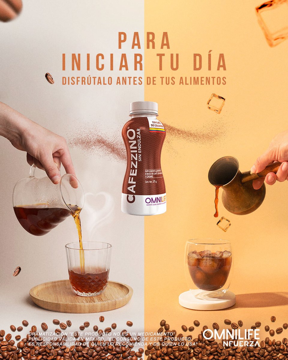 ¿Frío o caliente? 📷
Cafezzino es un suplemento alimenticio con café colombiano, extracto de café verde, cromo e inulina de achicoria.

#suplementoalimenticio #jovenesnfuerza #omnilife