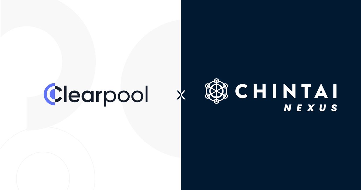 🚨 Clearpool &amp; <a href="/ChintaiNexus/">Chintai Nexus</a> Partner to Unlock New Lending Solutions for Tokenized RWAs 🚨

This collaboration enables tokenized assets issued through Chintai’s platform to serve as collateral via Clearpool, paving the way for compliant, efficient, and on-chain RWA lending